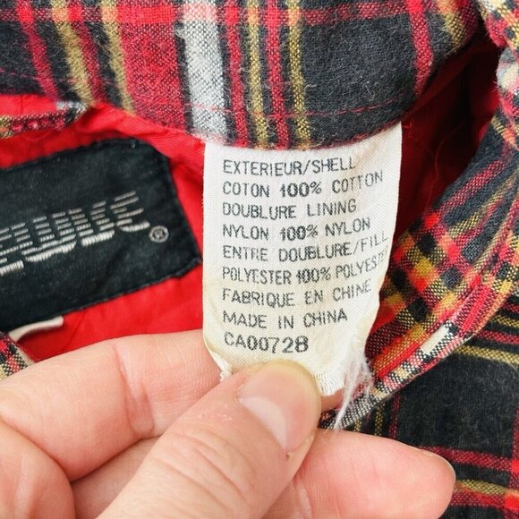 Vtg Stylewise Plaid Jacket Mens 15 1/2 Red Fleece Long Sleeve Lumberjack Outdoor - Picture 9 of 14